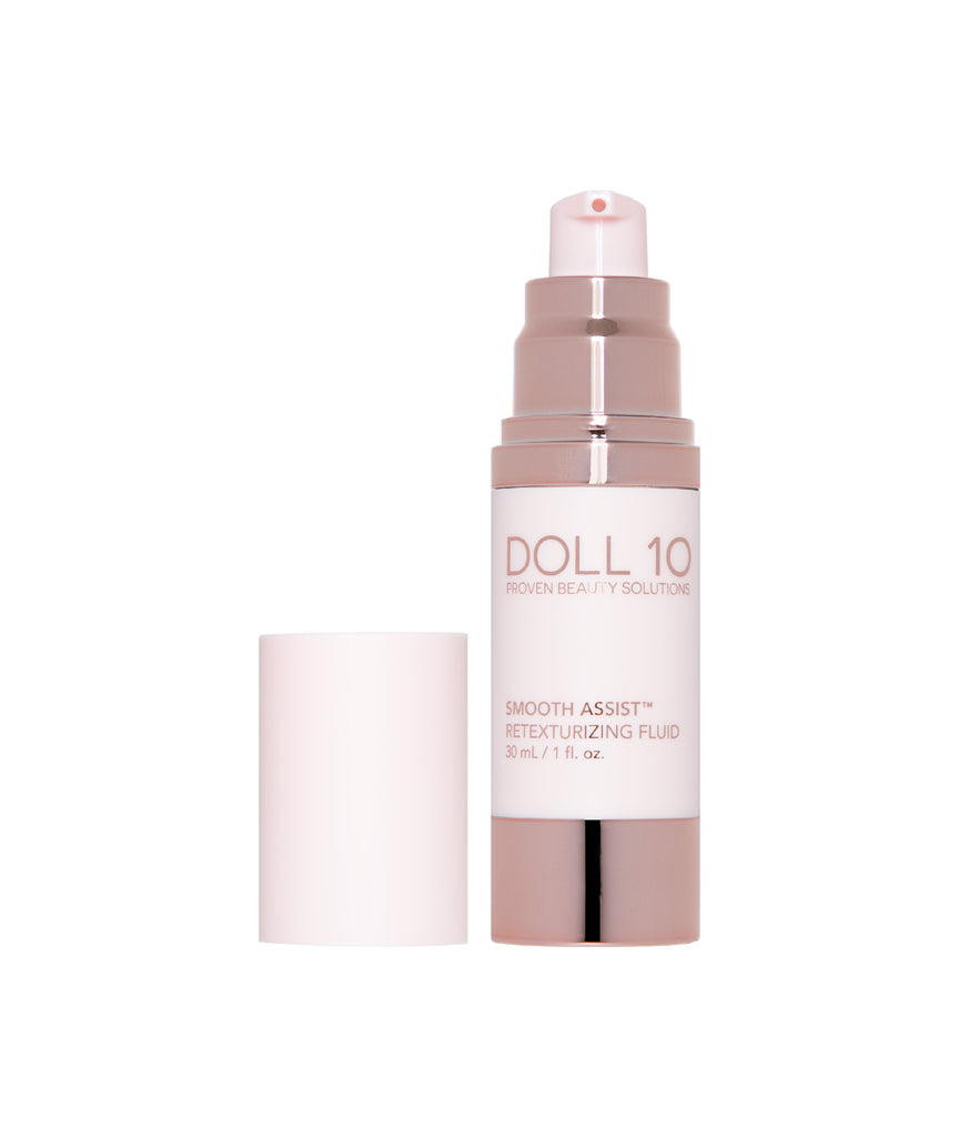 retexturizing fluid smooth assist foundation in pump component with lid