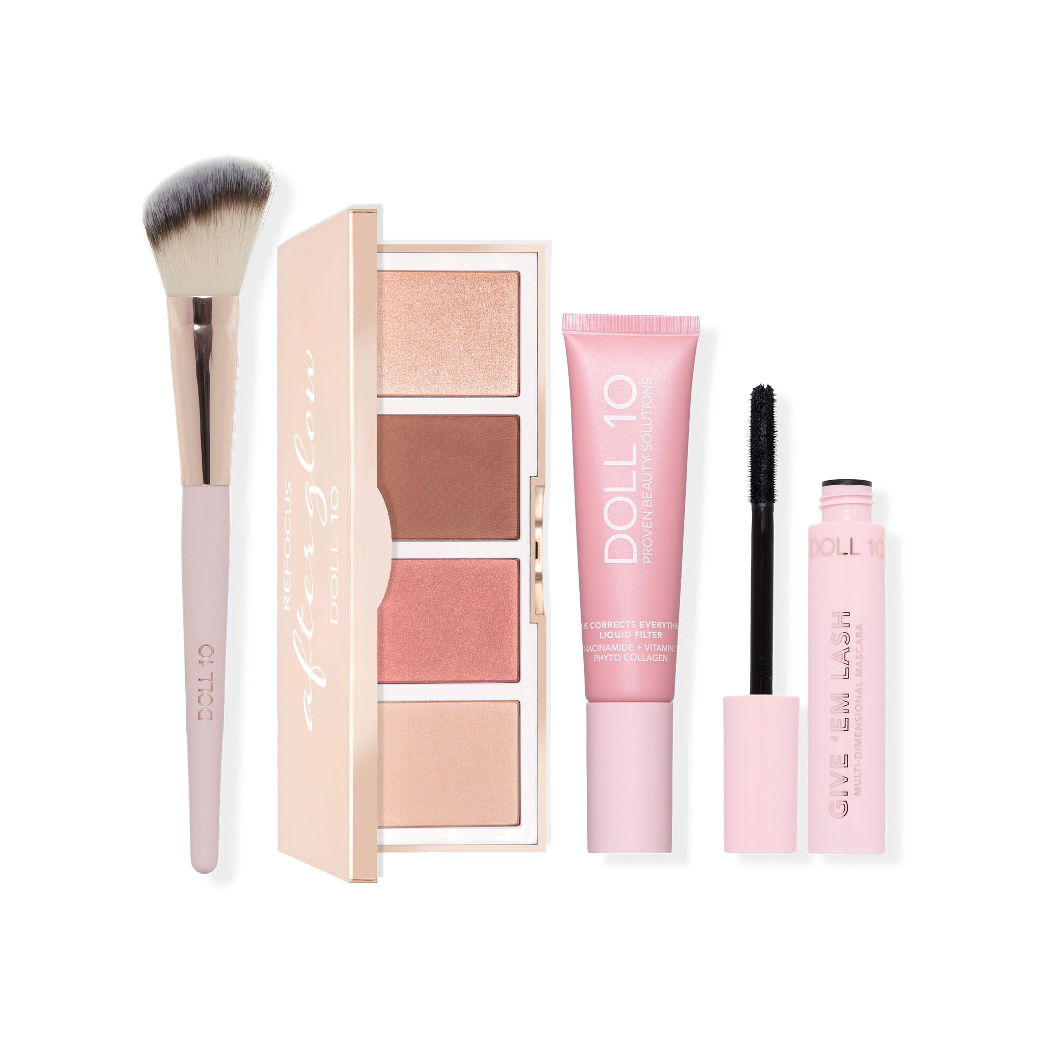Bare Necessities Kit| Refocus Afterglow Palette, Give 'Em Lash