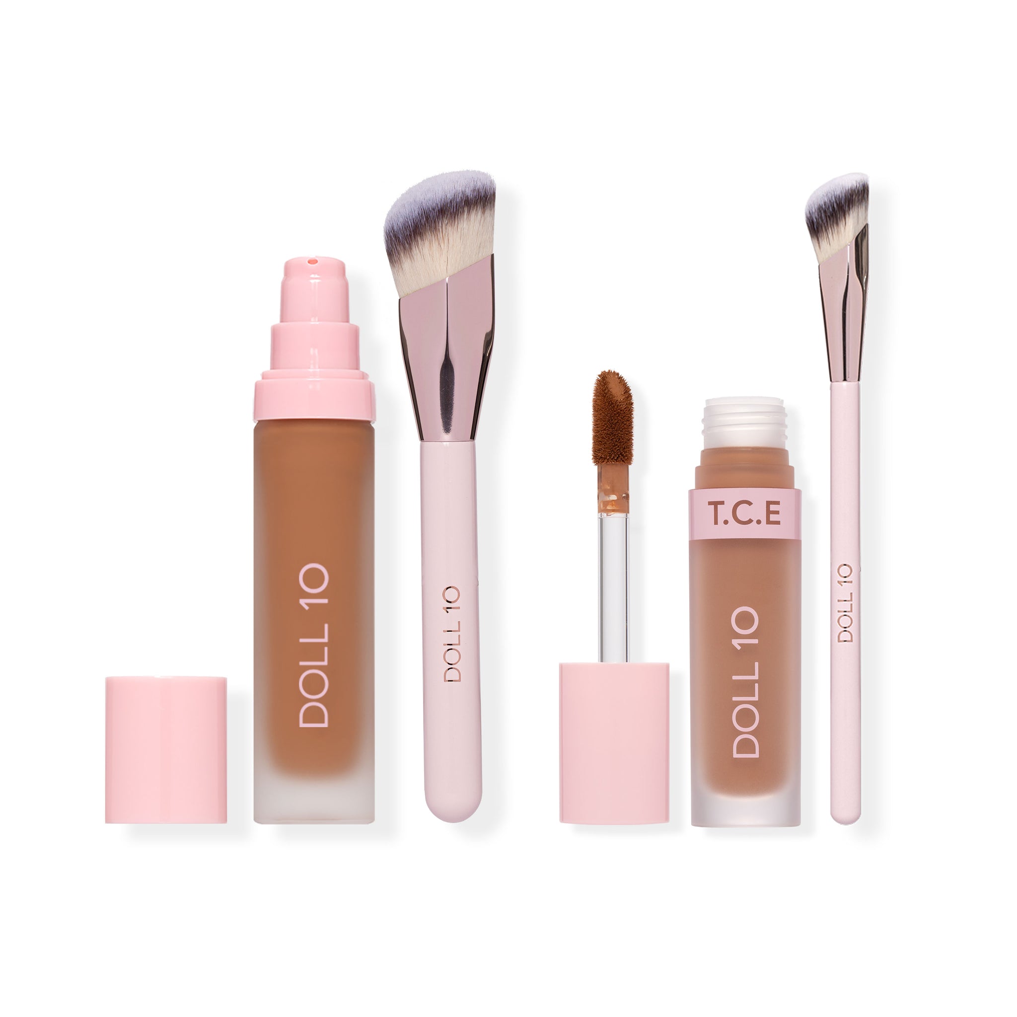 The Power Pair: T.C.E. Foundation and Concealer with Brushes