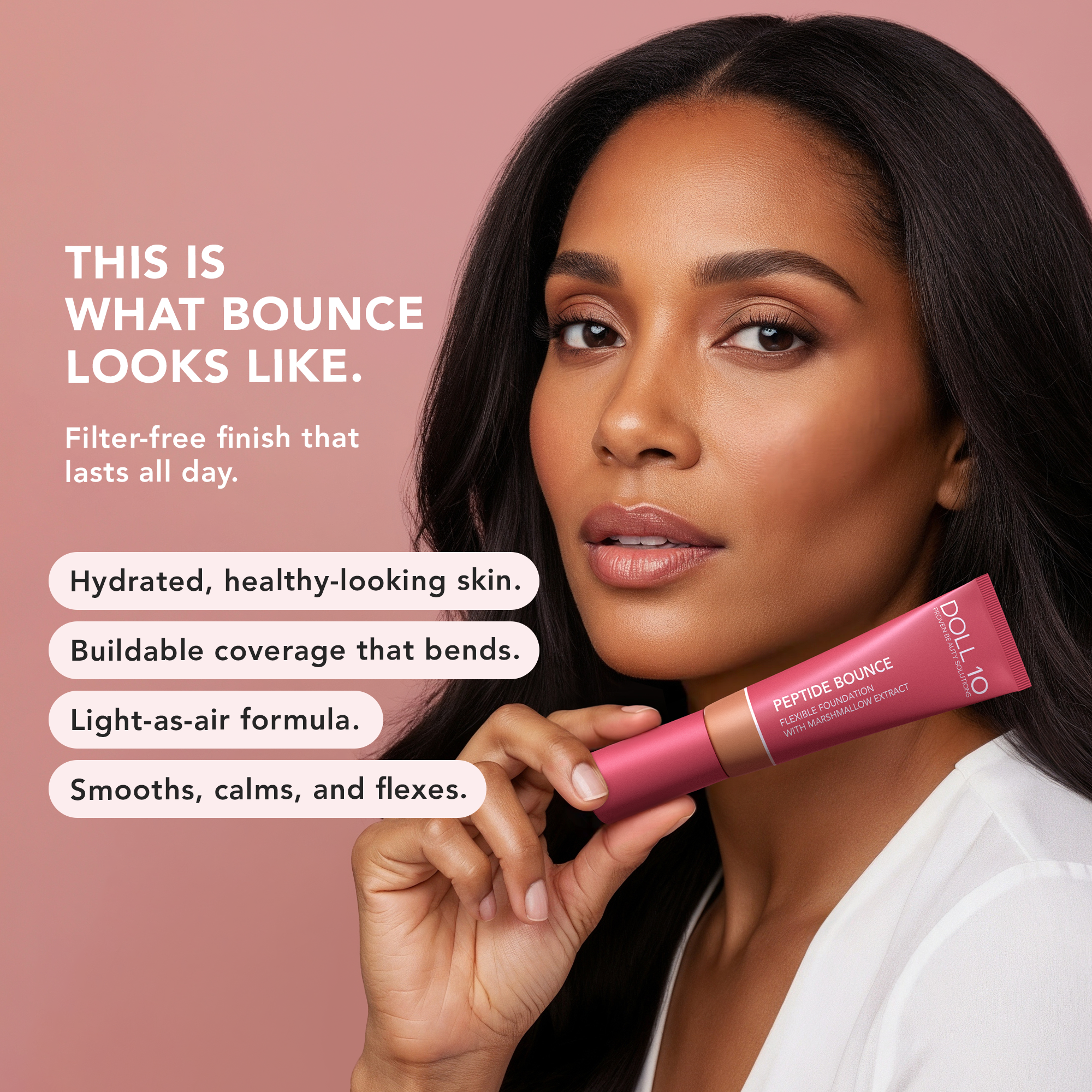Peptide Bounce Flexible Foundation with Marshmallow – Doll 10 Beauty