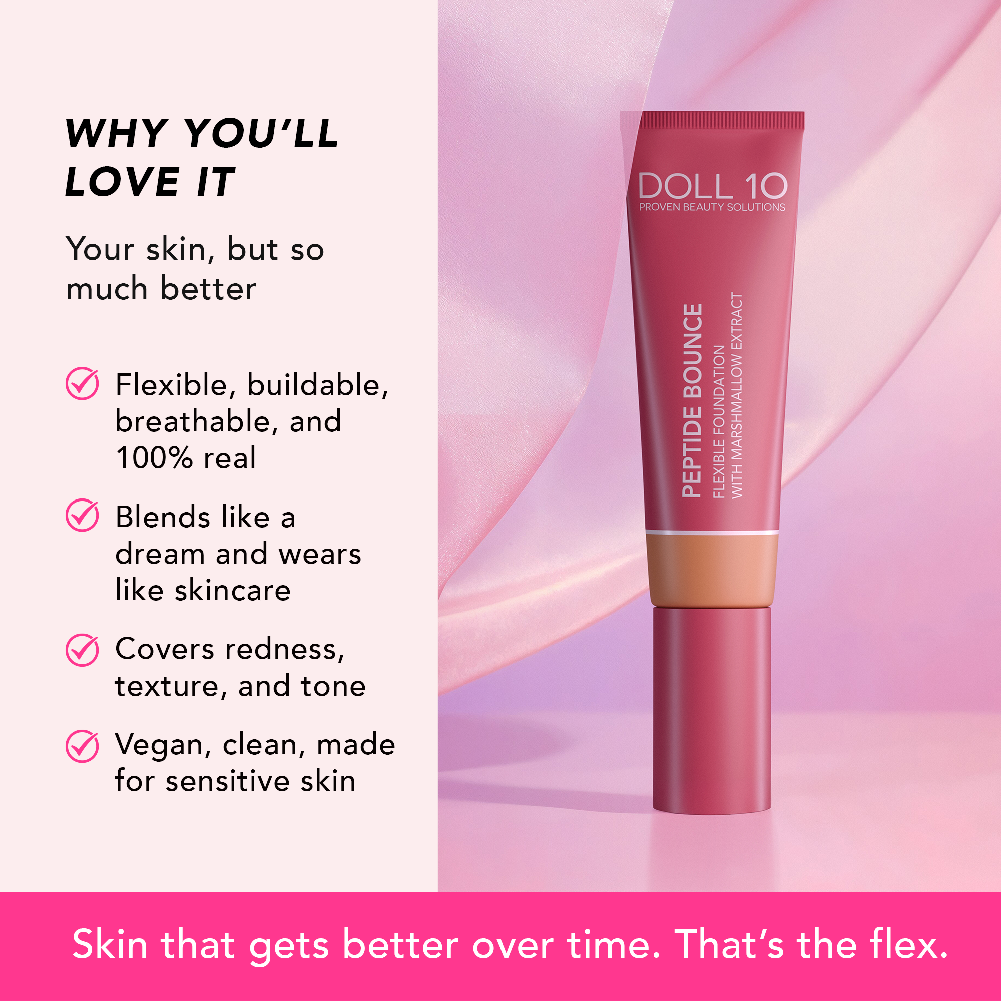 Peptide Bounce Flexible Foundation with Marshmallow Extract – Doll Peptide Bounce Flexible Foundation with Marshmallow Extract – Doll