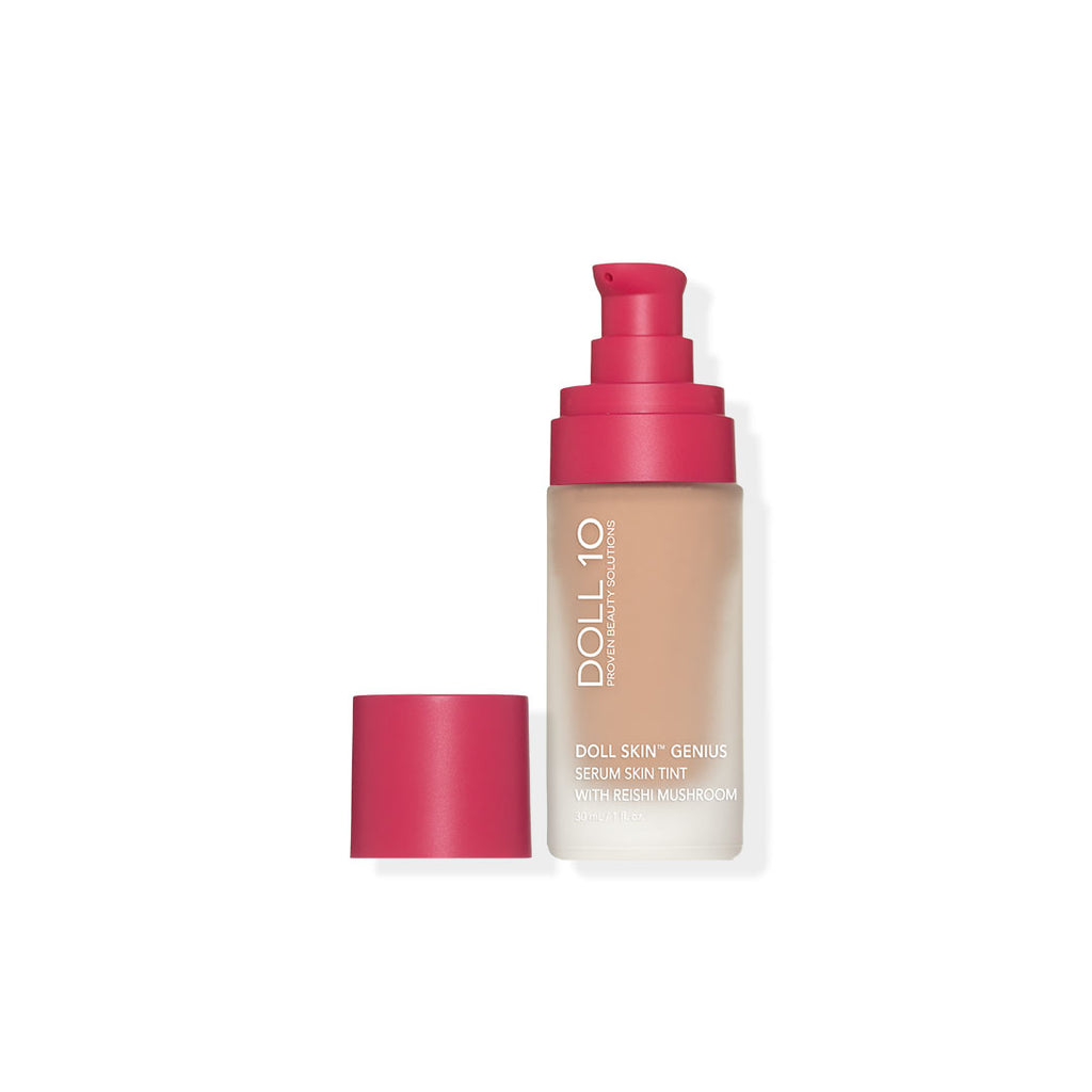 serum skin tint with reishi mushroom component with pump applicator