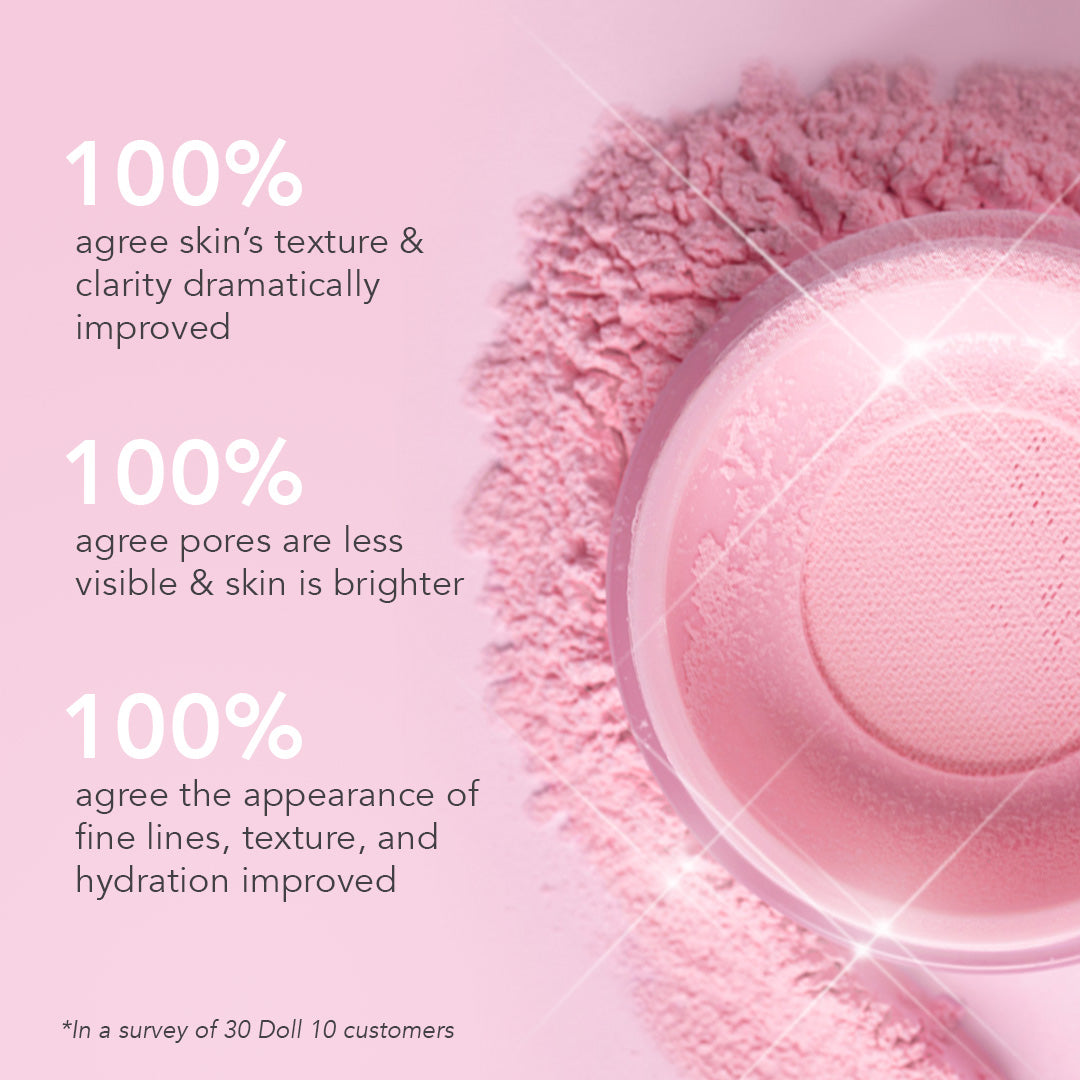 Pink Brightening Treatment Powder with Double Ended Powder Brush