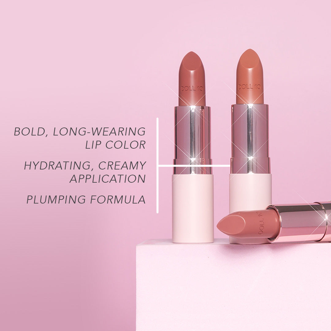 Give 'Em Lip Peptide Plumping Lipstick Trio – Doll 10 Beauty