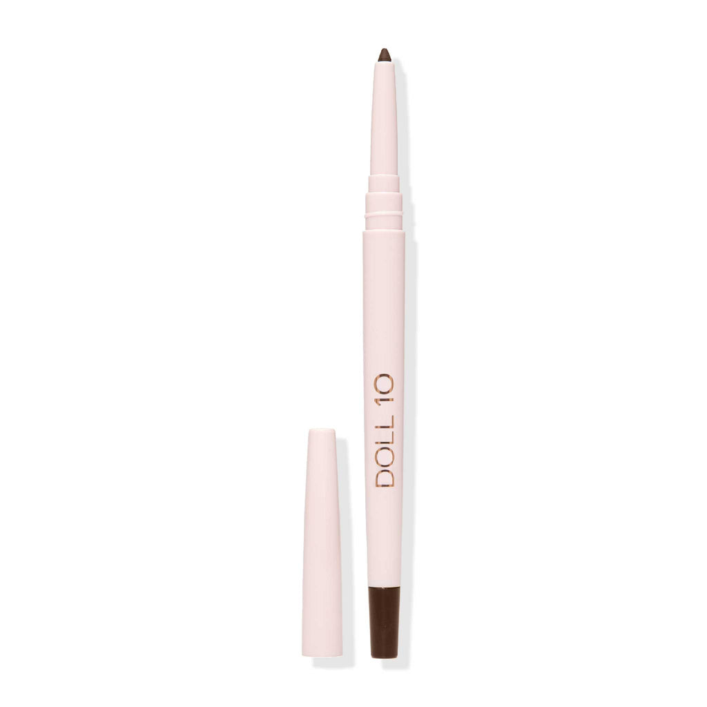 Cocoa shade. eyeliner component with self sharpening tip and twist on lid. 