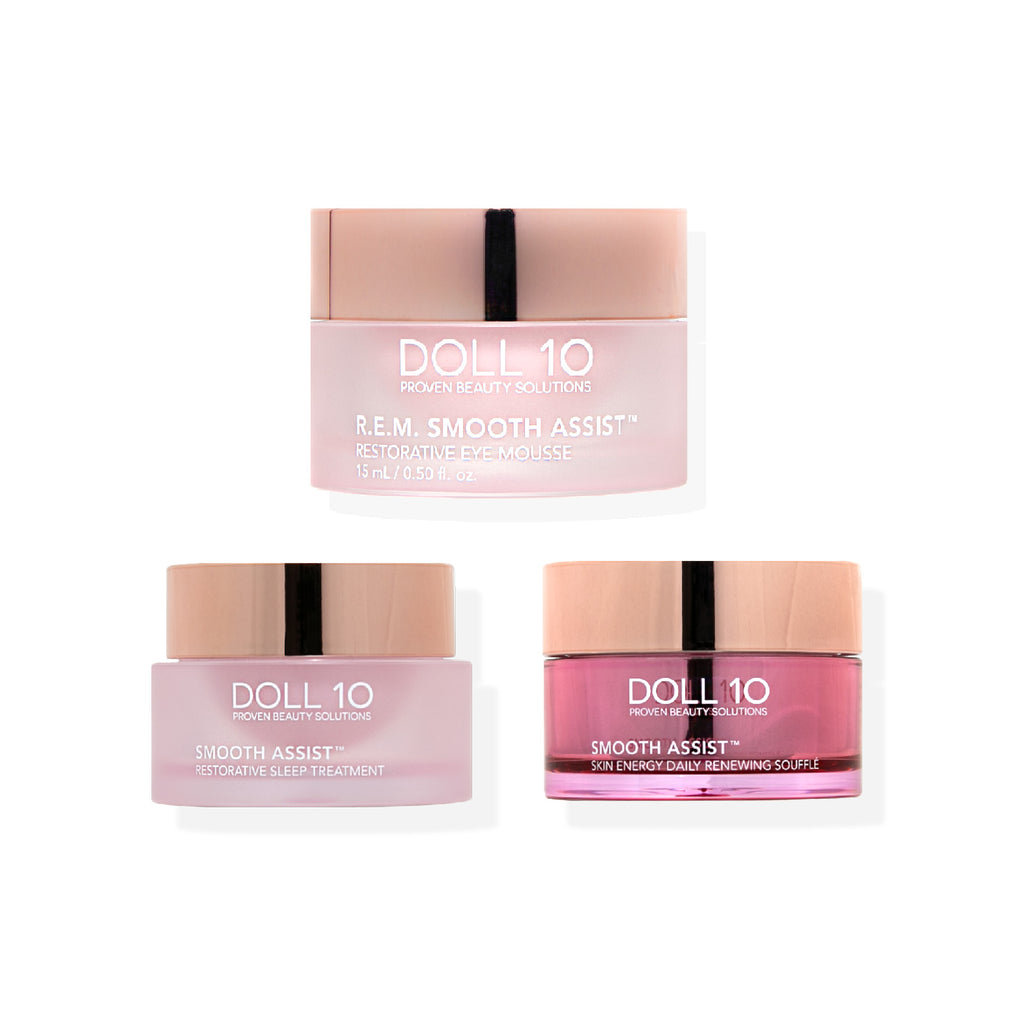 skincare bundle - sleep treatment, daytime renewing souffle and eye mousse