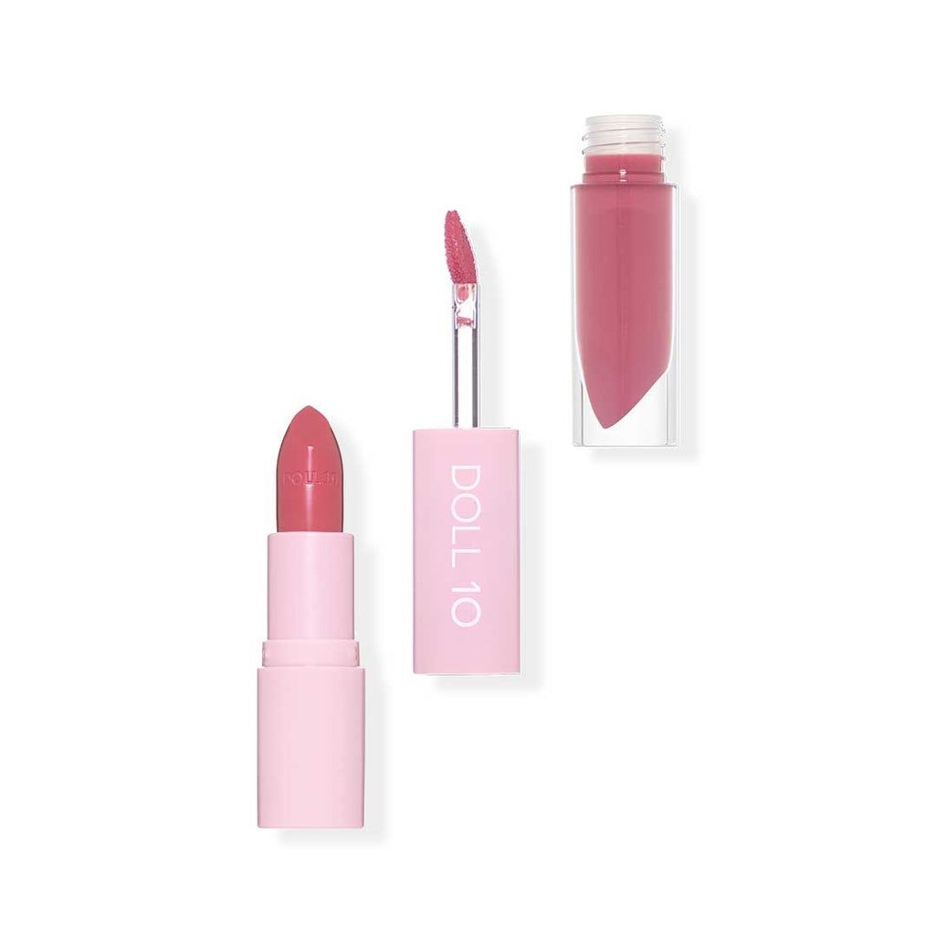shade "tempt" in lip wardrobe - one end is lip gloss and one end is lipstick